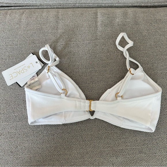 NWT L Space Helena Bikini Top Size Extra Small XS White Ribbed Swim - Picture 3 of 5